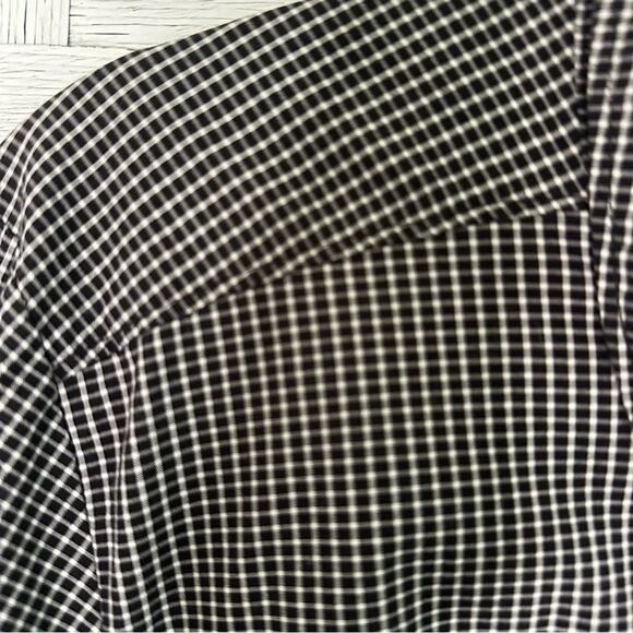 LANE BRYANT Black & white Button Down Blouse plaid business, casual, plus size - Picture 3 of 7